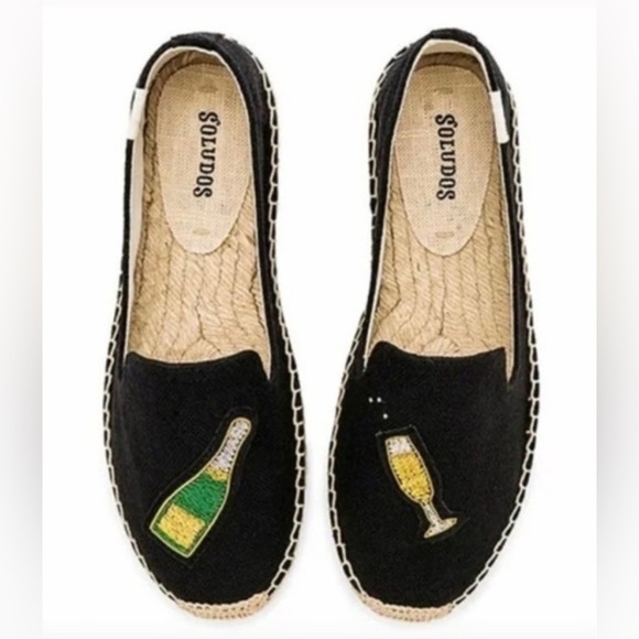 Soludos Cheers Beaded Espadrilles | Black Smoking Slippers | Size 9 - Picture 1 of 13